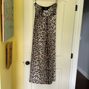 Leopard strapless maxi dress